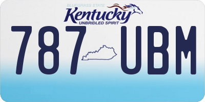 KY license plate 787UBM