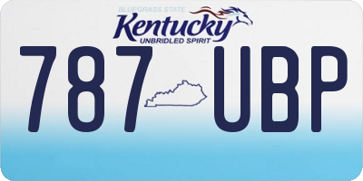 KY license plate 787UBP