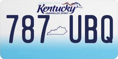 KY license plate 787UBQ