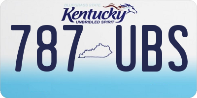 KY license plate 787UBS