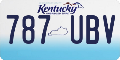 KY license plate 787UBV