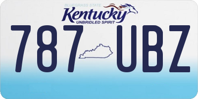 KY license plate 787UBZ