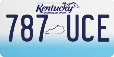 KY license plate 787UCE