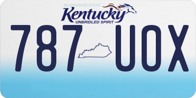 KY license plate 787UOX