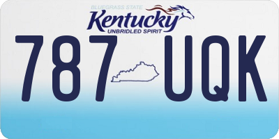 KY license plate 787UQK