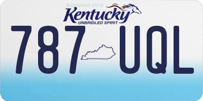 KY license plate 787UQL