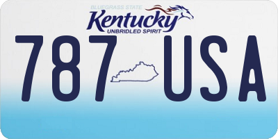 KY license plate 787USA