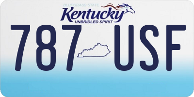 KY license plate 787USF