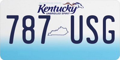 KY license plate 787USG