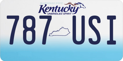 KY license plate 787USI