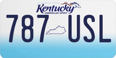 KY license plate 787USL