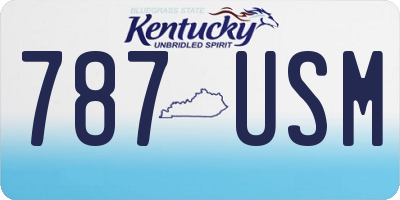KY license plate 787USM