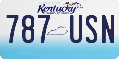 KY license plate 787USN