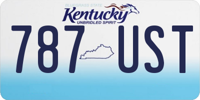 KY license plate 787UST