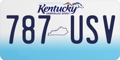 KY license plate 787USV