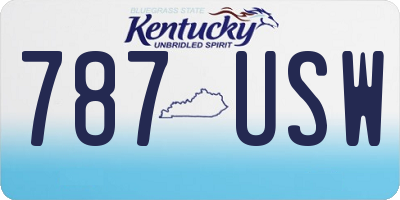 KY license plate 787USW