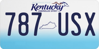 KY license plate 787USX