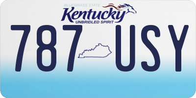 KY license plate 787USY