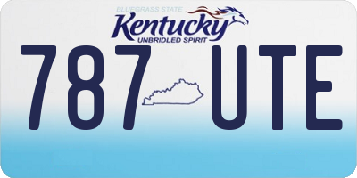 KY license plate 787UTE