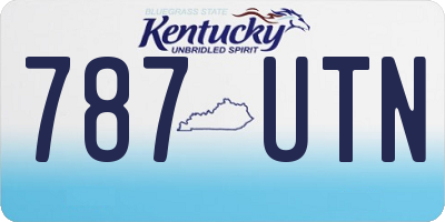 KY license plate 787UTN