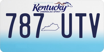 KY license plate 787UTV