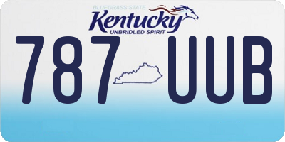 KY license plate 787UUB