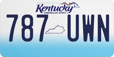 KY license plate 787UWN