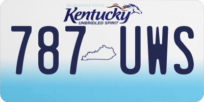 KY license plate 787UWS