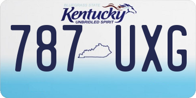 KY license plate 787UXG