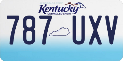 KY license plate 787UXV