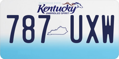 KY license plate 787UXW
