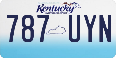 KY license plate 787UYN