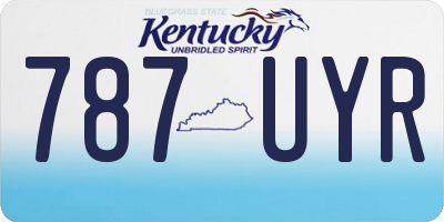 KY license plate 787UYR