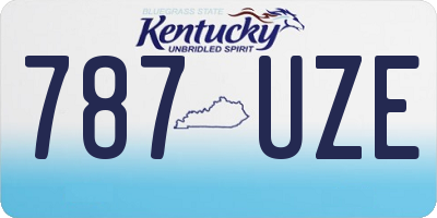KY license plate 787UZE