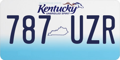 KY license plate 787UZR