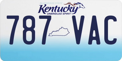 KY license plate 787VAC