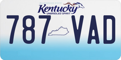 KY license plate 787VAD