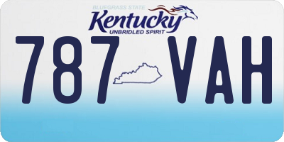KY license plate 787VAH