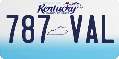 KY license plate 787VAL