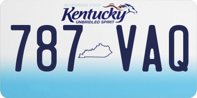 KY license plate 787VAQ