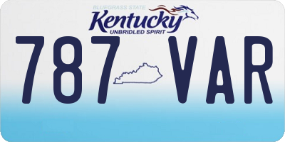KY license plate 787VAR