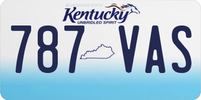 KY license plate 787VAS
