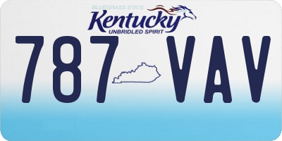 KY license plate 787VAV