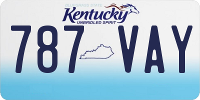 KY license plate 787VAY