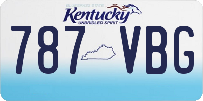 KY license plate 787VBG
