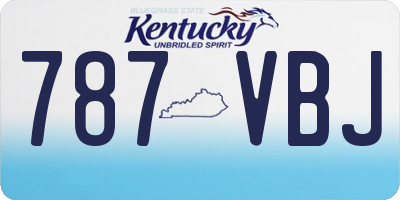 KY license plate 787VBJ