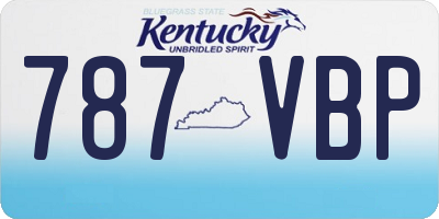 KY license plate 787VBP