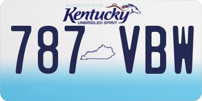 KY license plate 787VBW