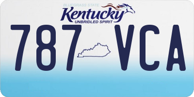 KY license plate 787VCA