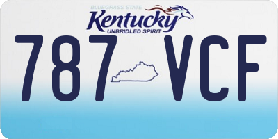 KY license plate 787VCF